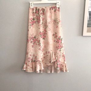 Midi Floral Skirt With Ruffles ADORABLE